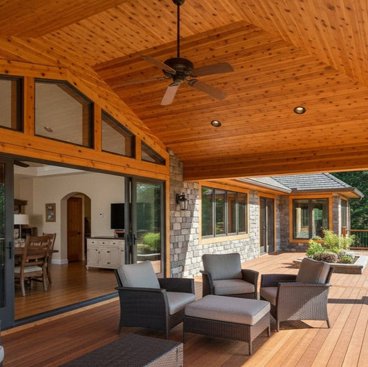Knotty Western Red Cedar Tongue and Groove (T&G) Ceiling