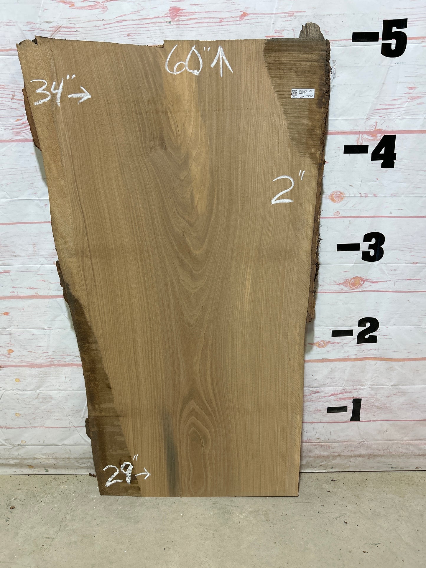 Live Edge White Oak Sku#25565-27