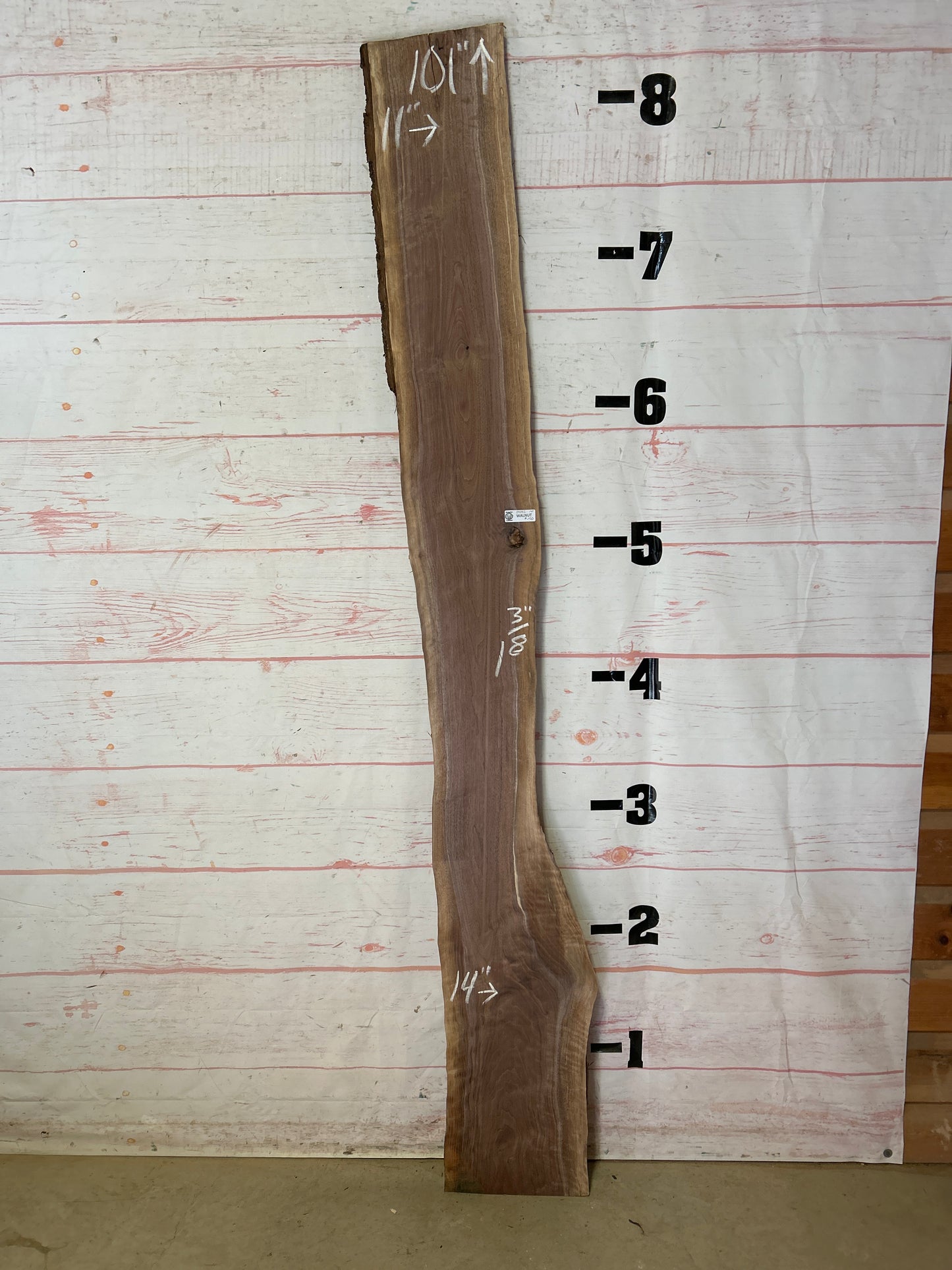 Live Edge Curly Walnut Sku#24242C-14