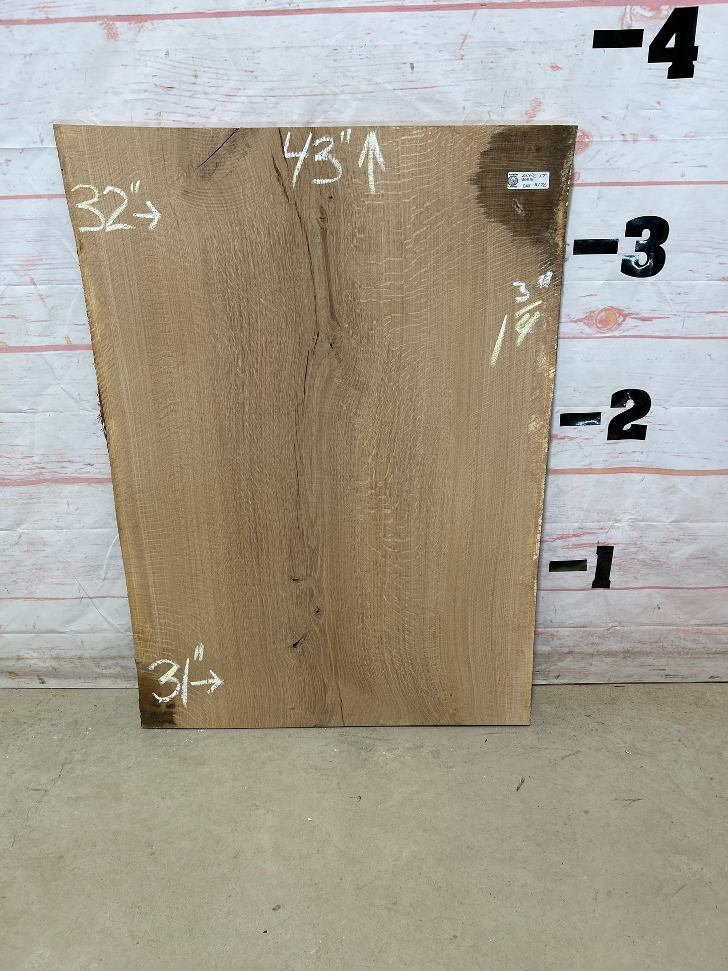 Live Edge White Oak Sku#25552-17