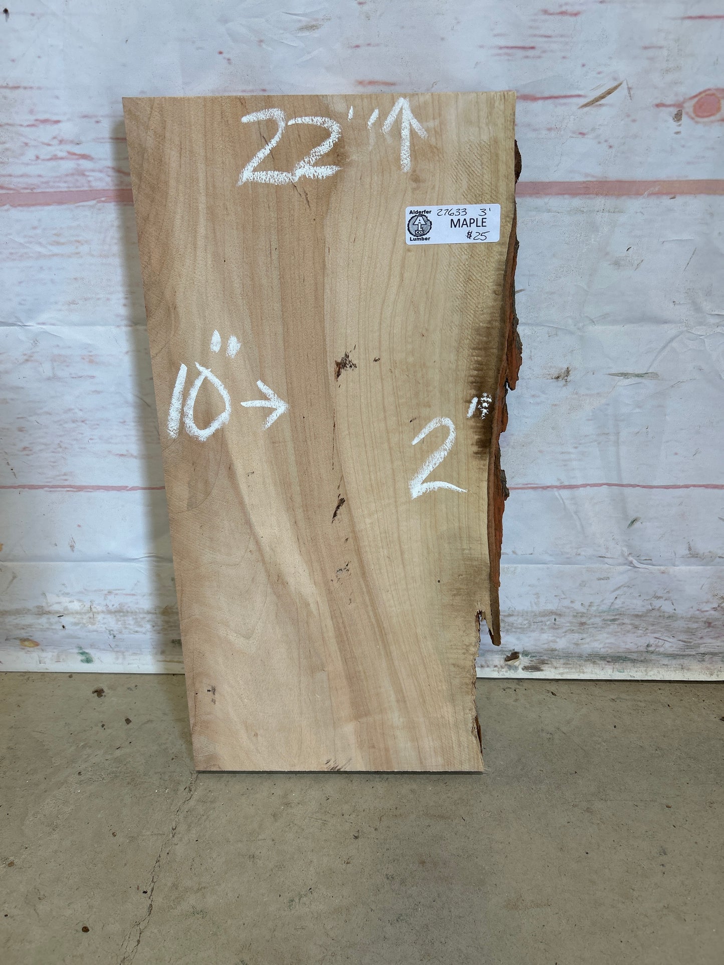 Live Edge Maple Sku#27633M-3