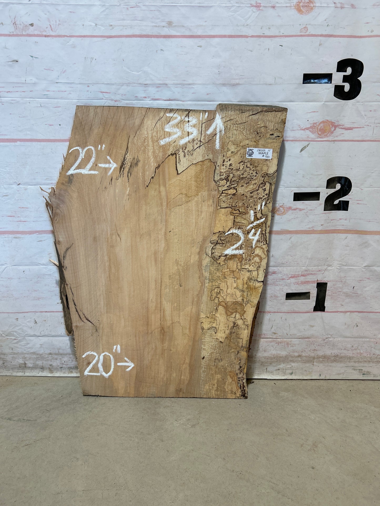 Live Edge Maple Sku#28559E-11