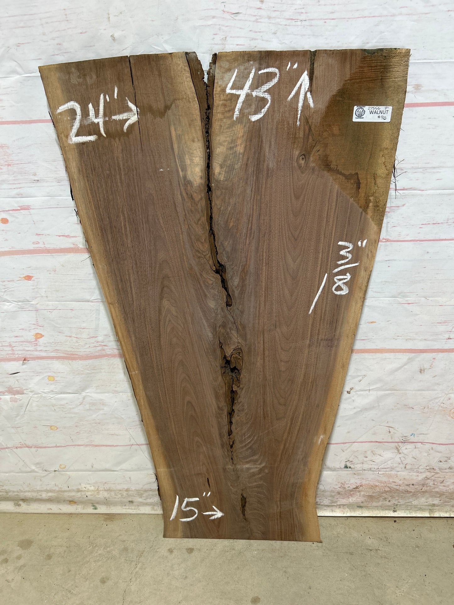 Live Edge Walnut Sku#27556M-9
