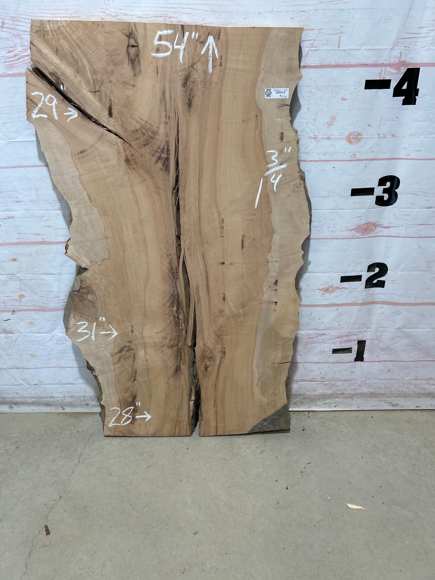 Live Edge Maple Sku#28261E-20