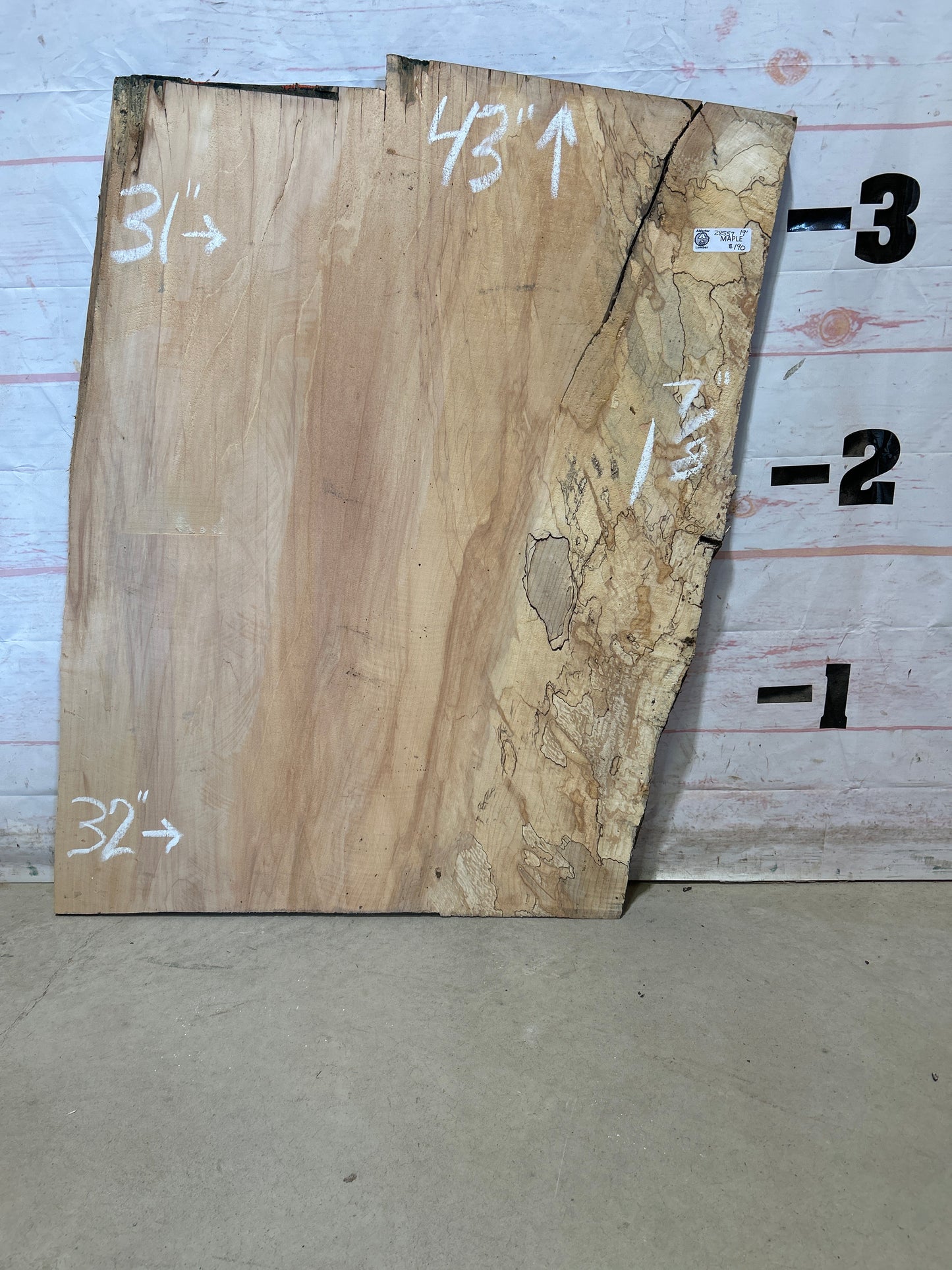 Live Edge Maple Sku#28557E-19