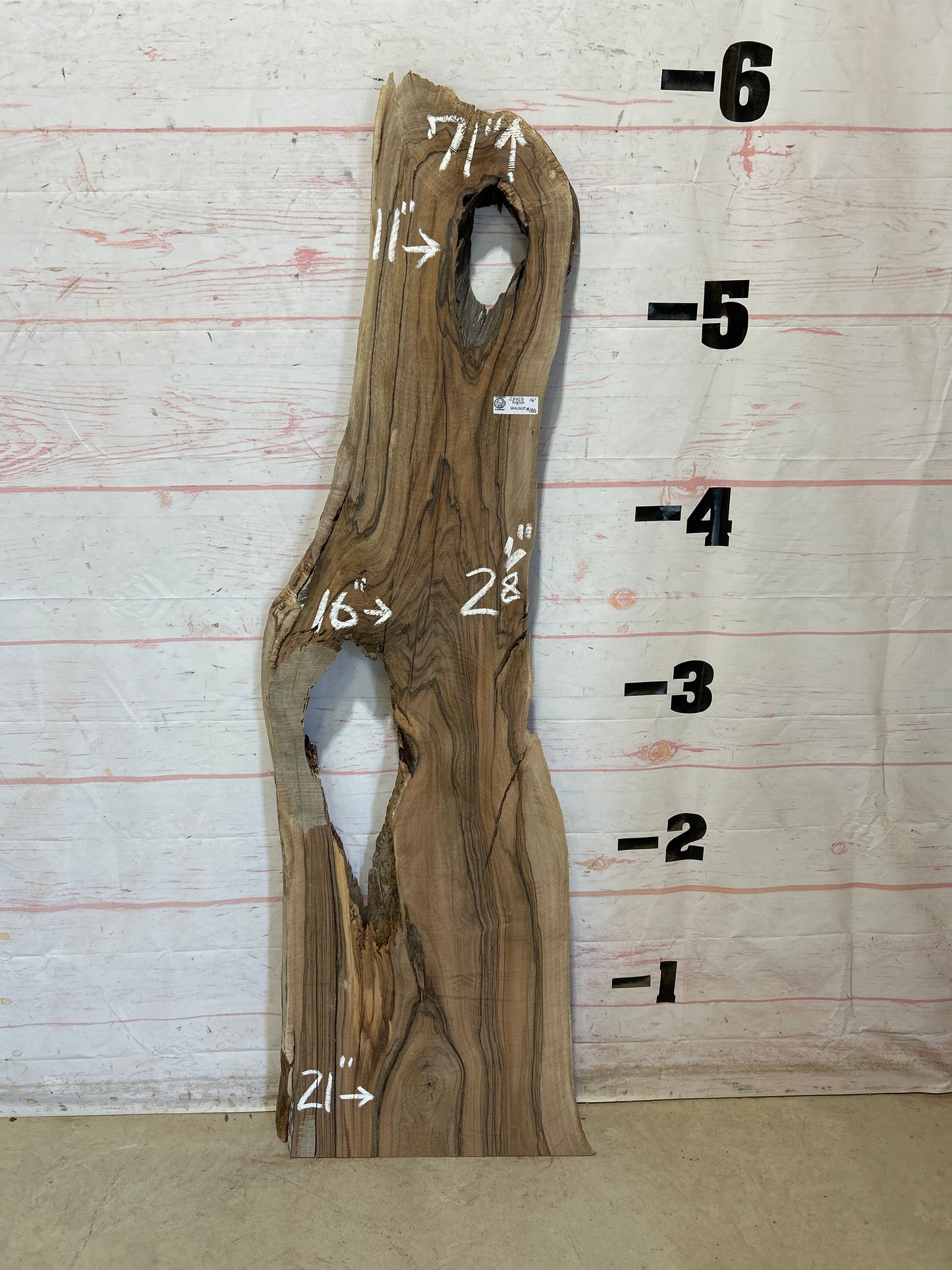 Live Edge English      Walnut Sku#28423M-16