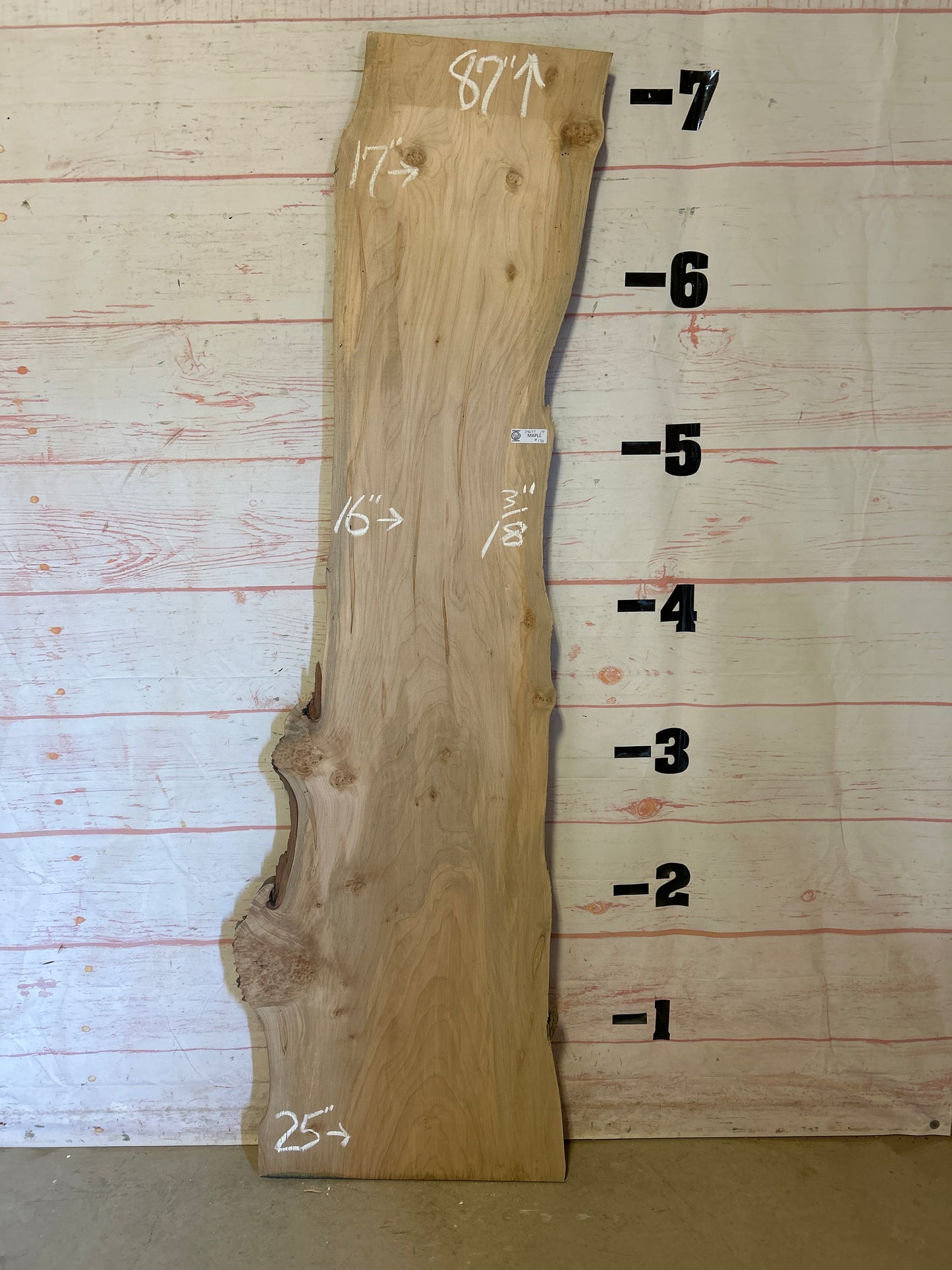 Live Edge Maple Sku#24677E-19