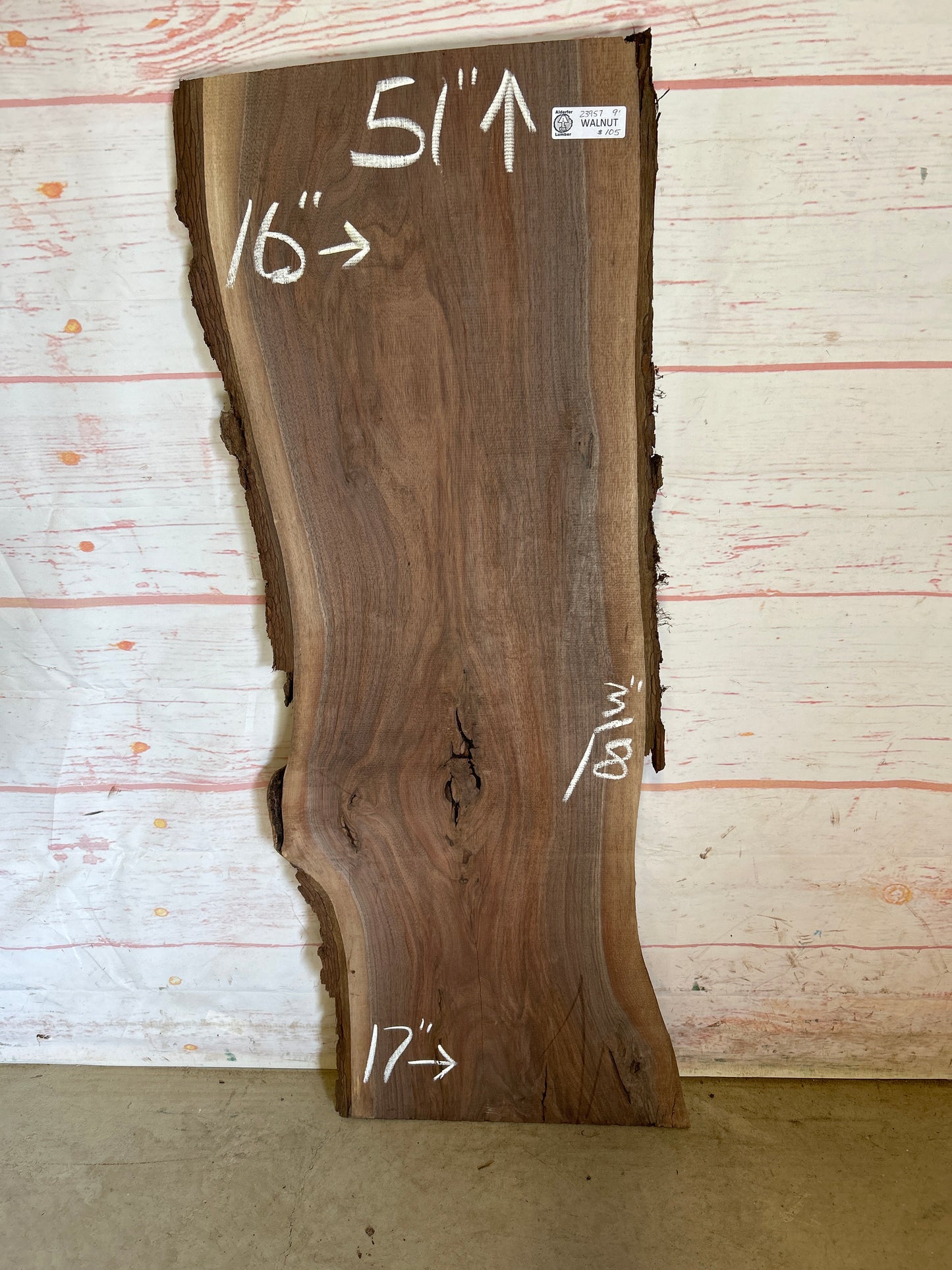 Live Edge Walnut Sku#23957M-9