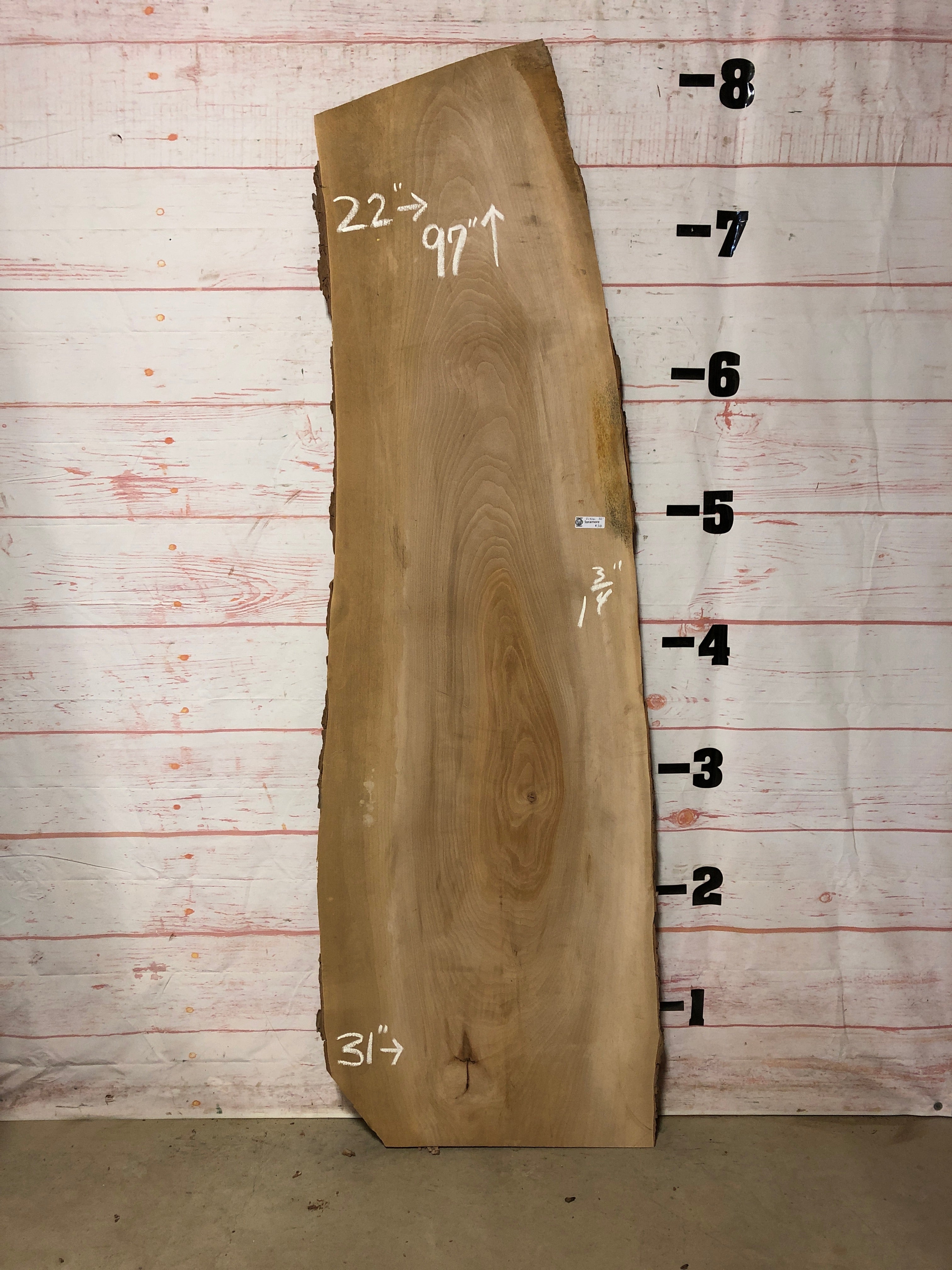 Sycamore Slab, Ol Loggin Sawmill, Kiln Dried, NWA, Lumber, Hardwood, Live Edge