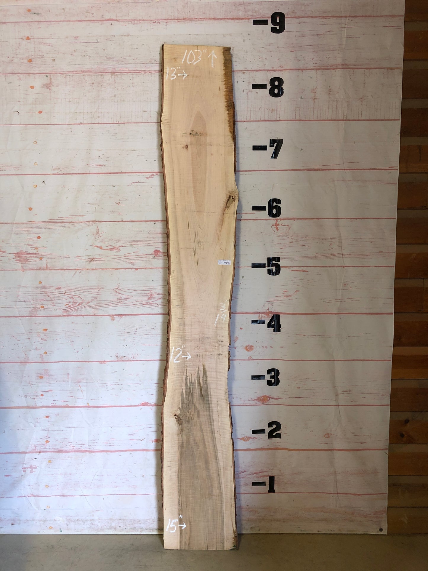 Live Edge Curly Maple Sku#23364B-18