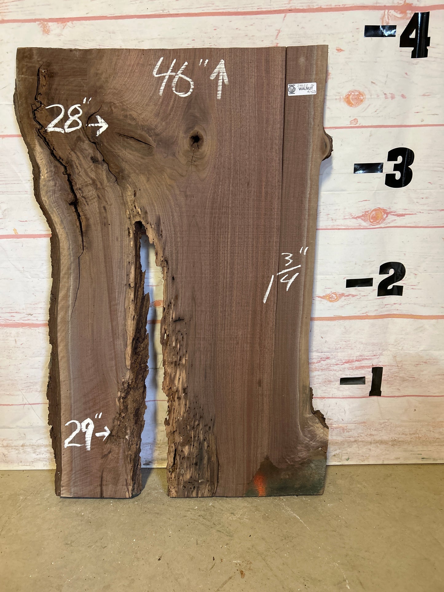 Live Edge Walnut Sku#24622A-16