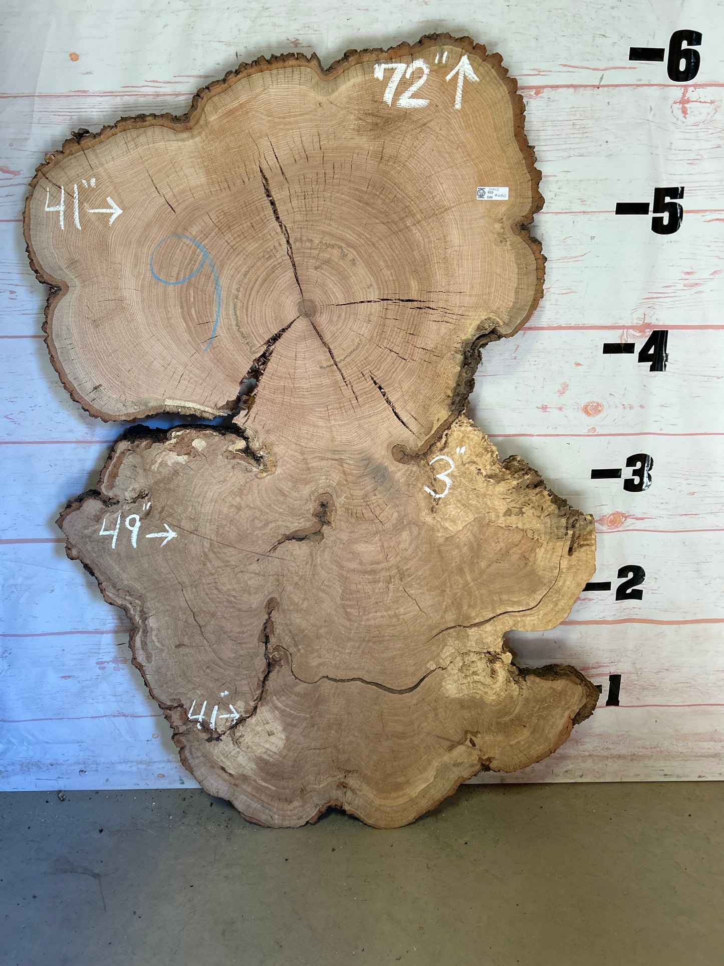 Live Edge Red Oak Cookie Sku# 24412S