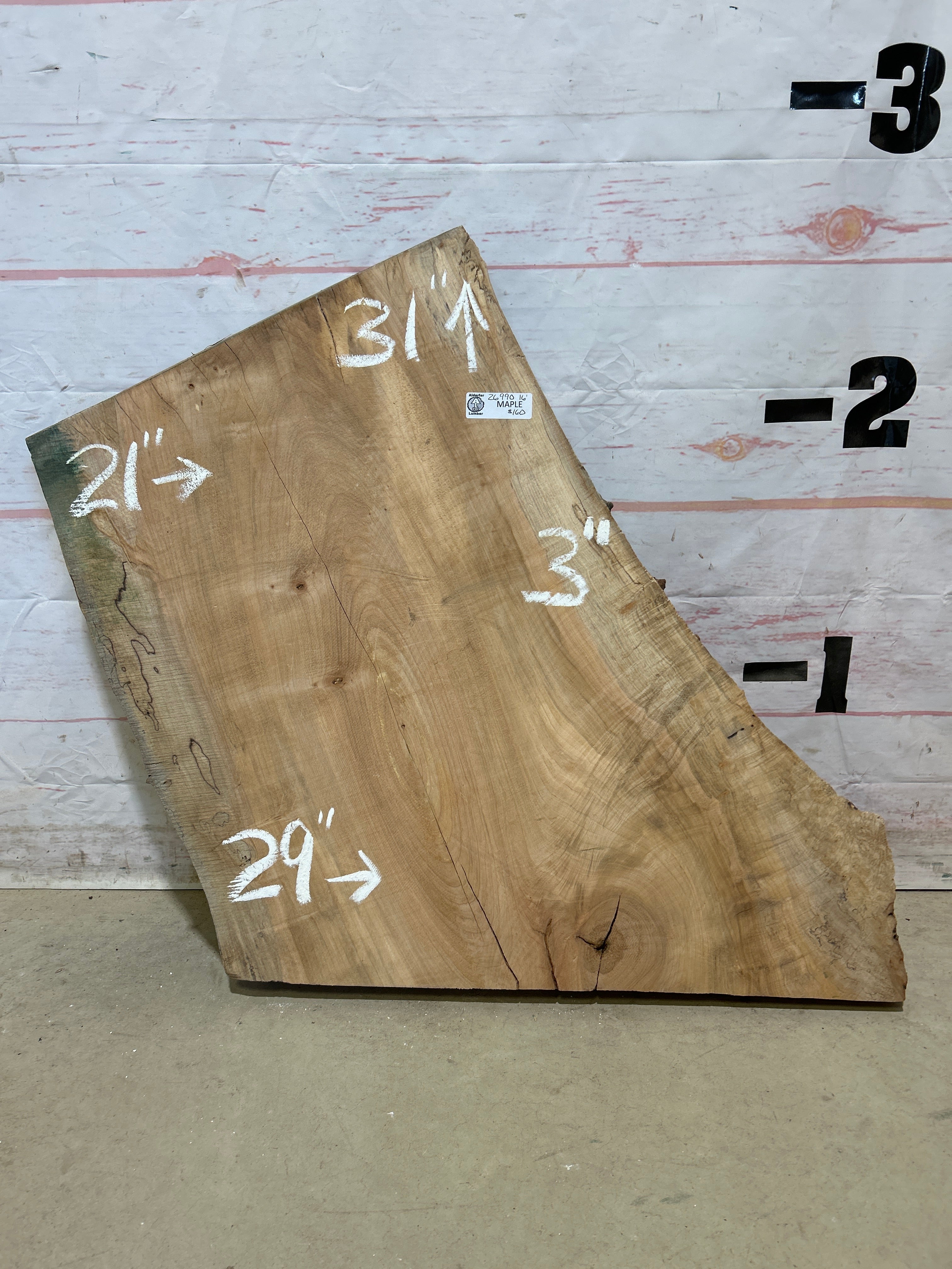 Live Edge Maple Sku#26990M-16 – Alderfer Lumber