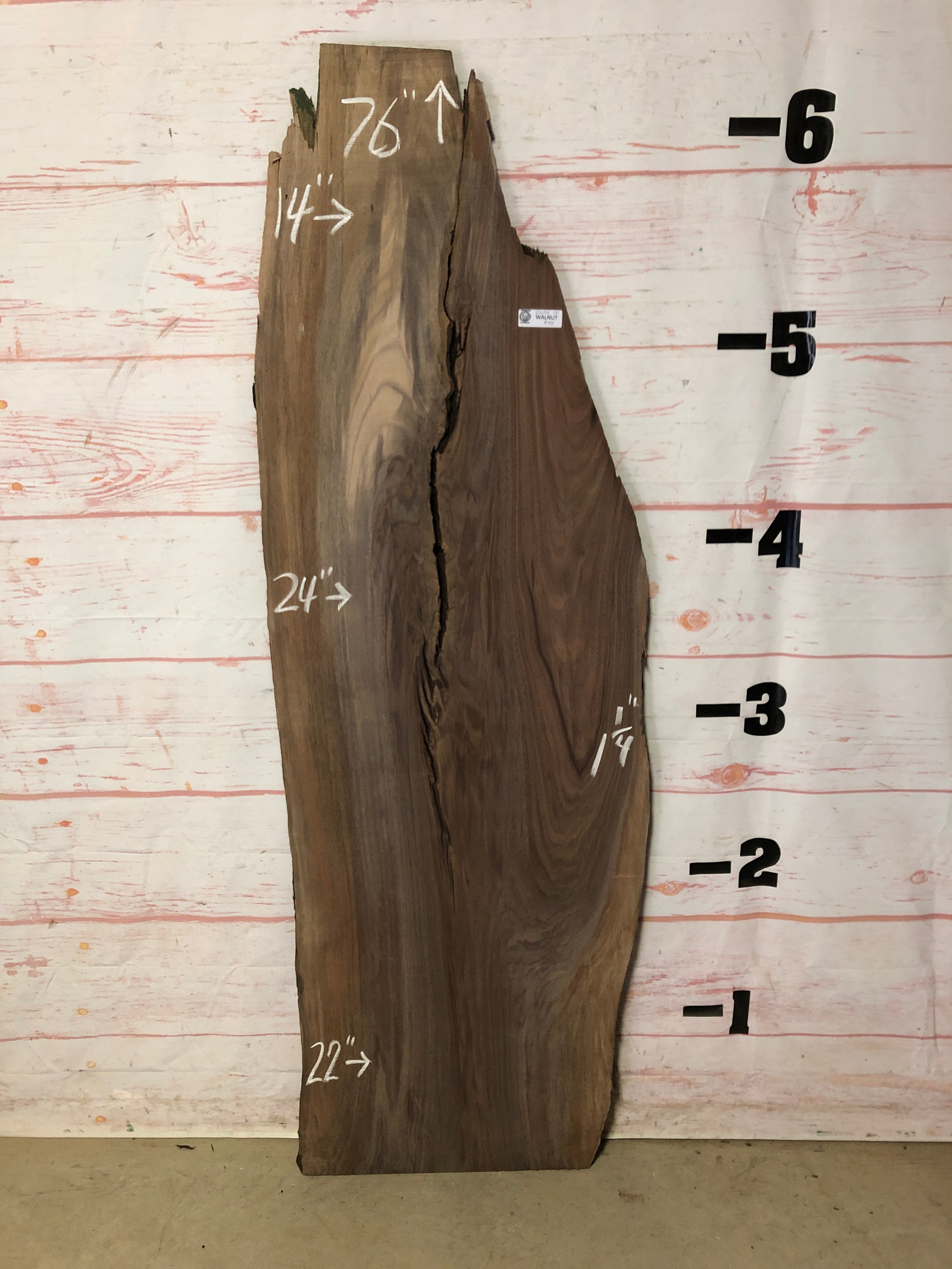 Live Edge Walnut Wood Slab - 41 x 14 x 1 7/8