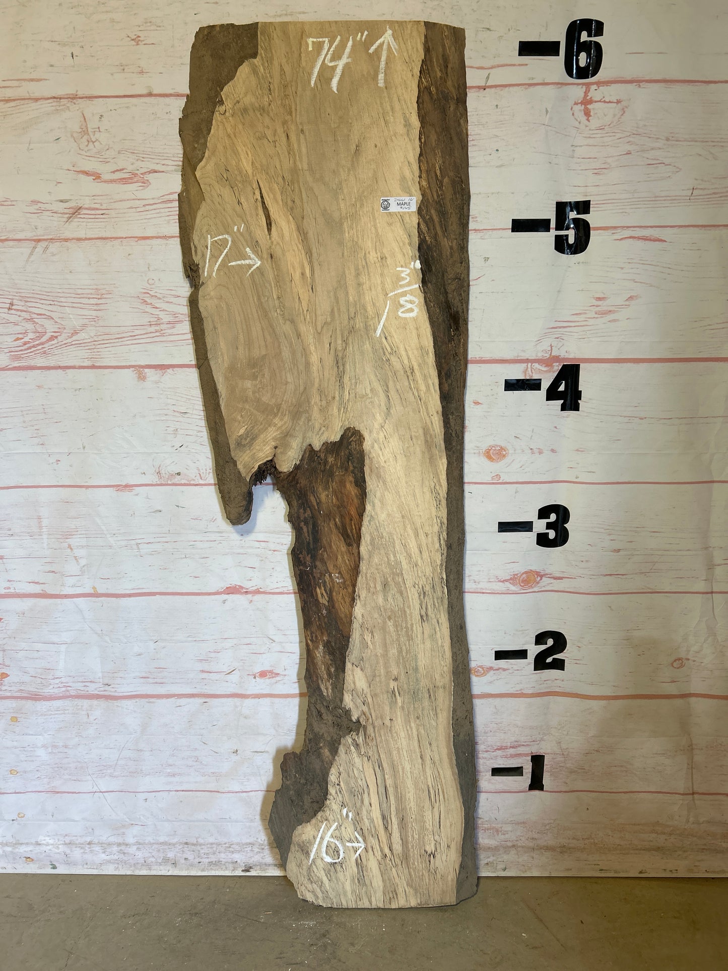 Live Edge Spalted Maple Sku#24661E-16