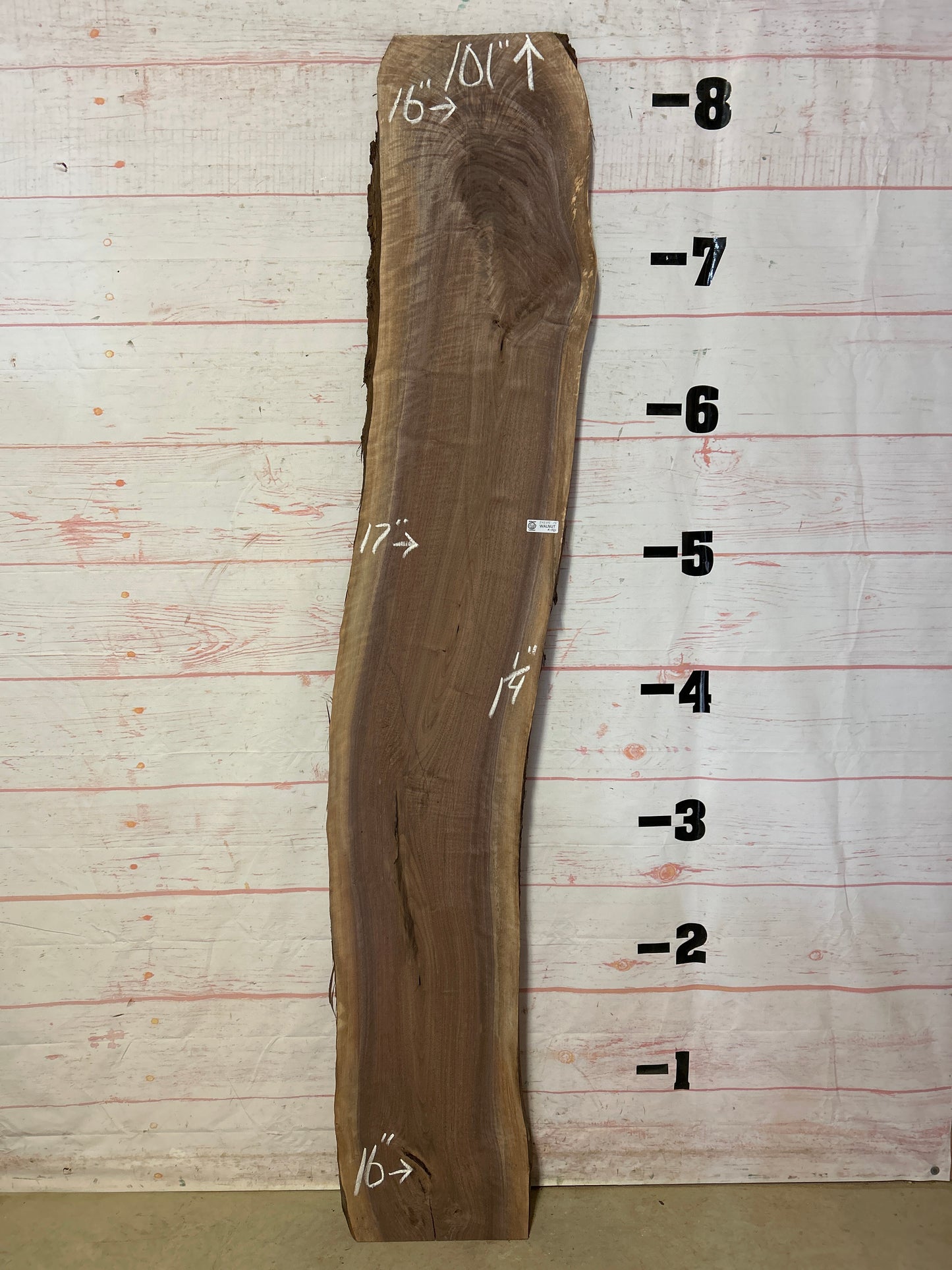 Live Edge Curly Walnut Sku#24235-15