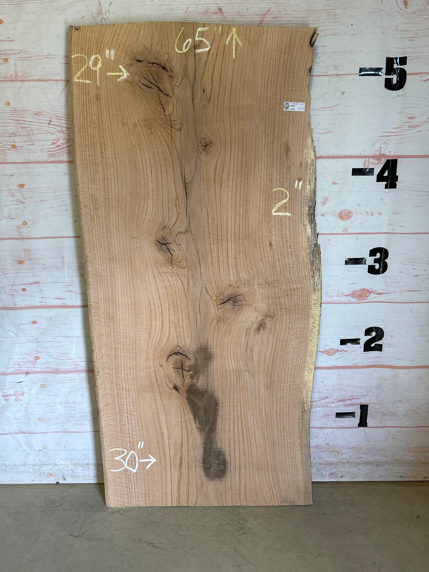 Live Edge Red Oak Sku#24050-27