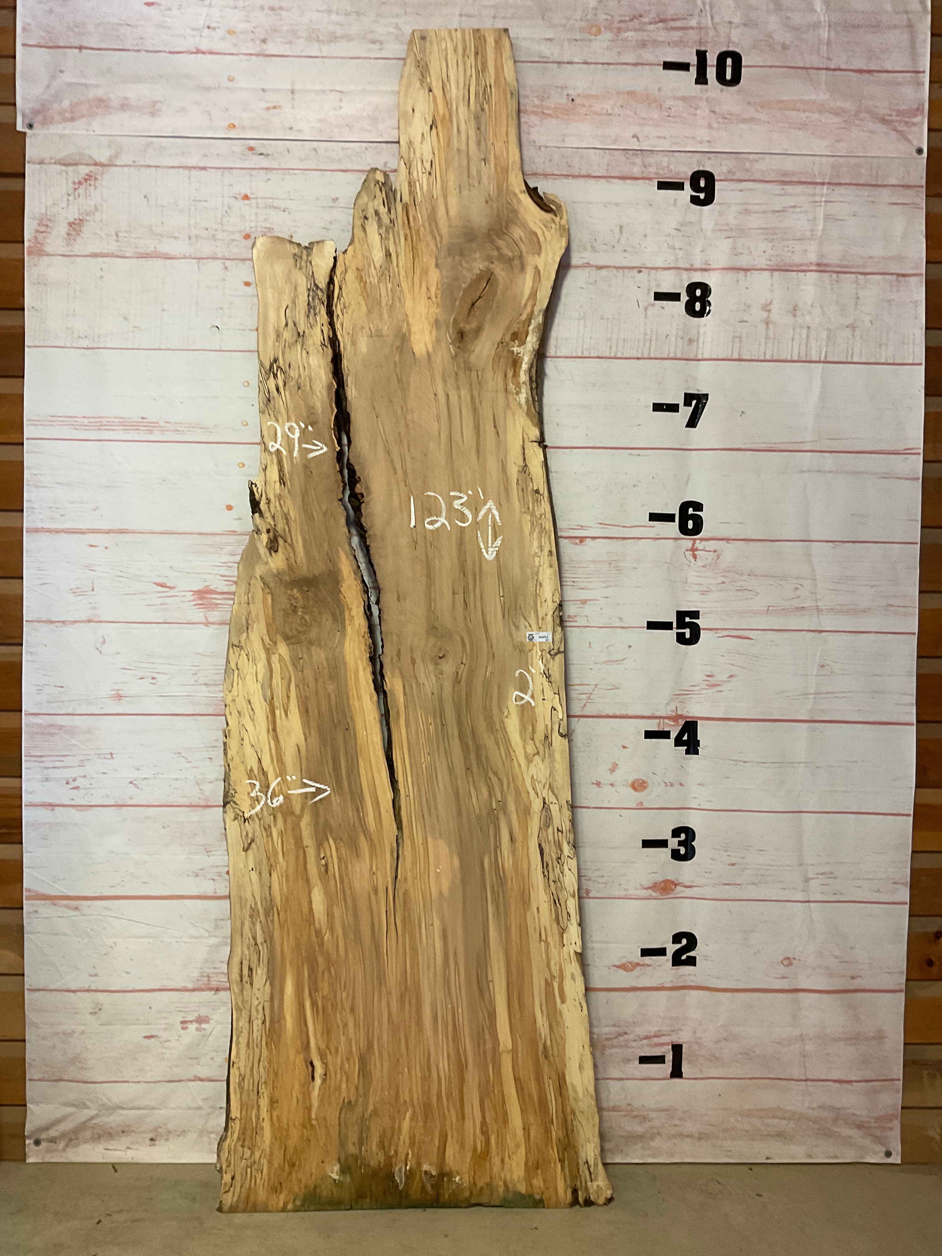 7 Foot 6 Inch Maple Wood Slab Table